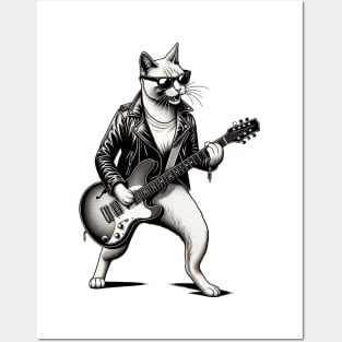 "Rockstar Whiskers: Feline Grooves" Posters and Art